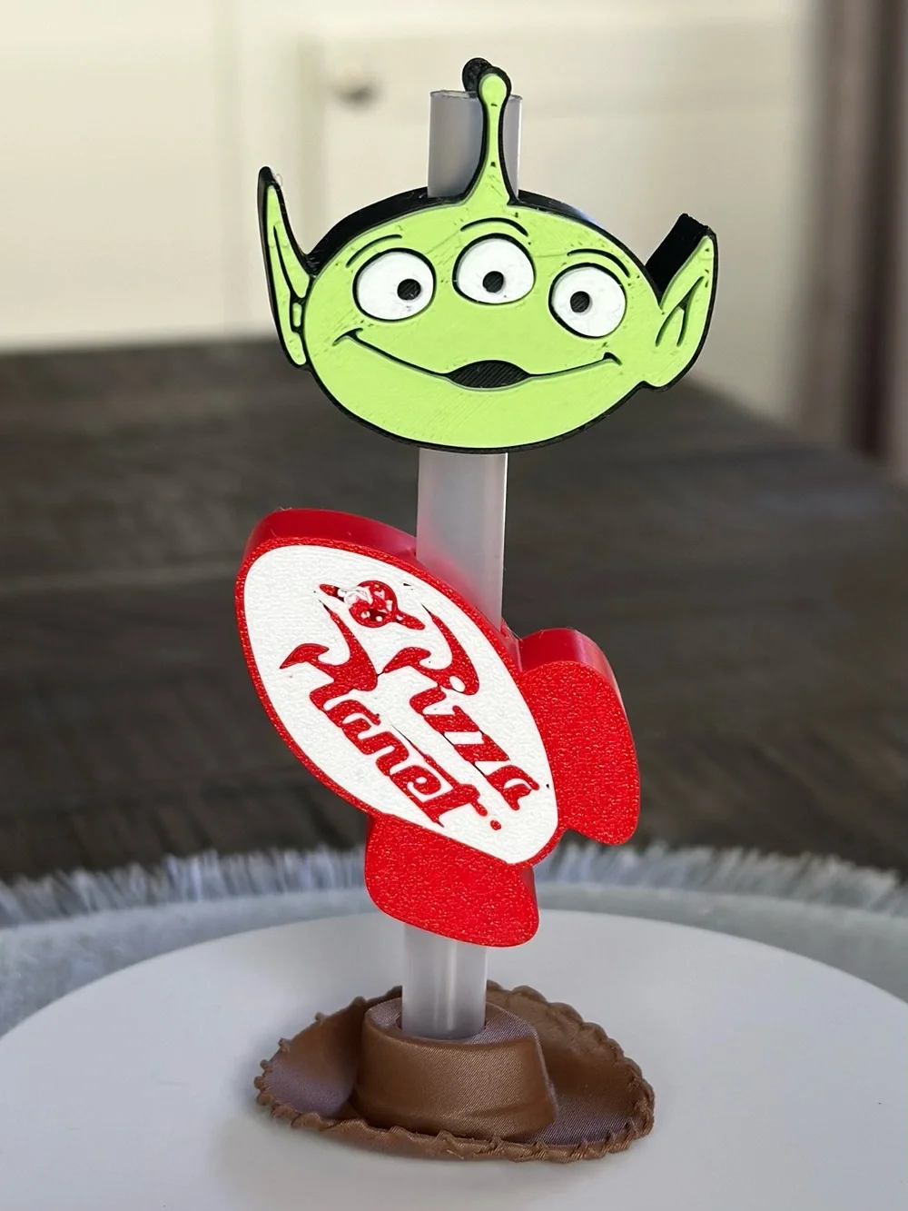 Pixar Disney Toy Story Straw Topper Set- Woody, Green Alien, Pizza Planet Rocket